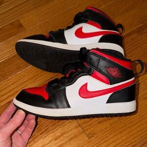 Air Jordan Black, Red, and White High-Tops